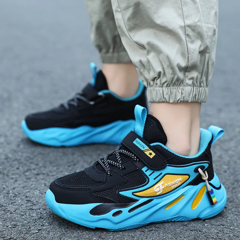 Children Sneakers for Boys Mesh Breathable Running Sports Shoes Kids Girls Flat Casual Shoes Big Size 40