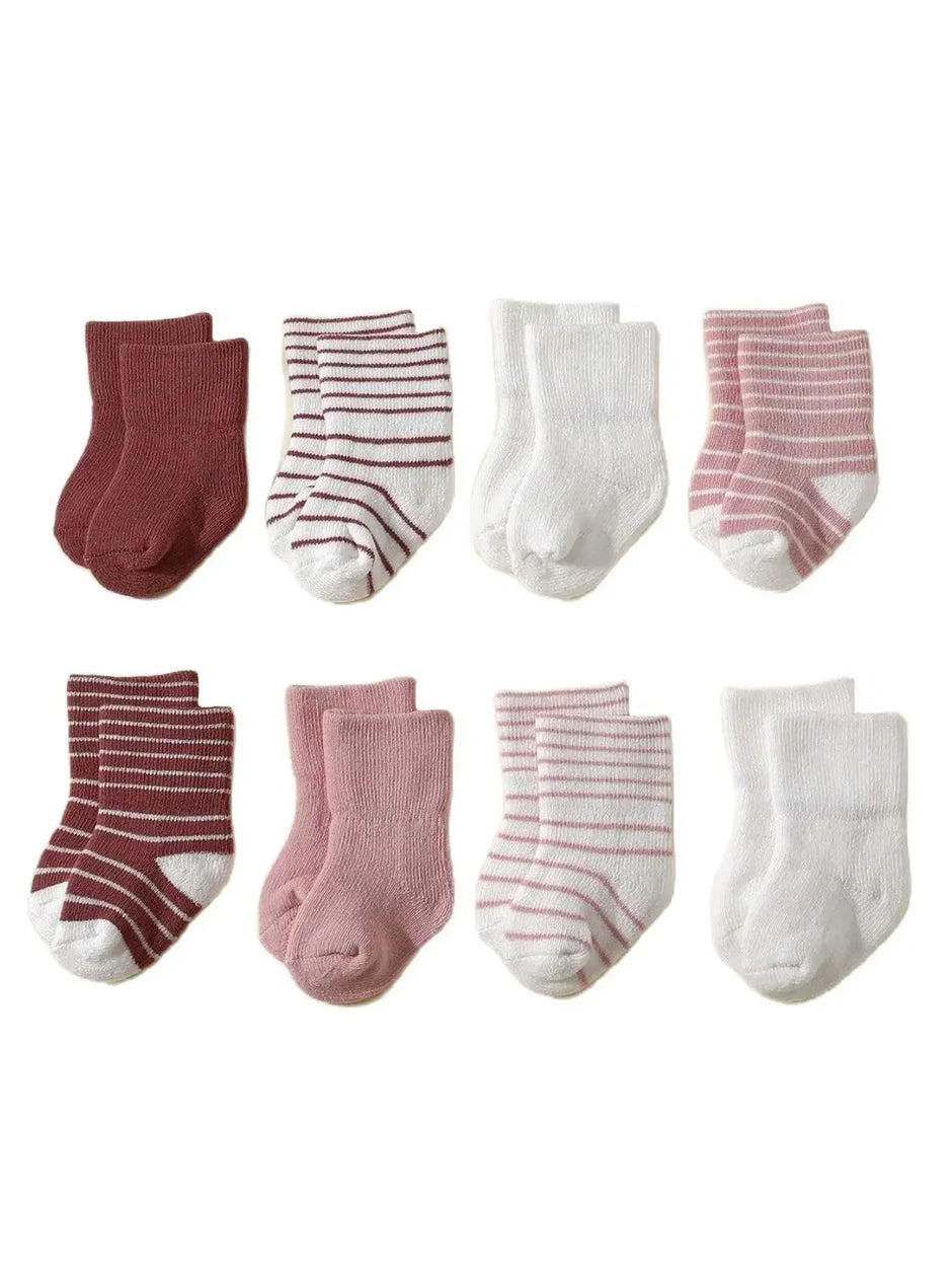4 Pairs Baby Socks 0-12 Months, Non-Slip Infant Soft Socks for Boys and Girls, Newborn Baby Cute Ankle Socks Spring and Autumn