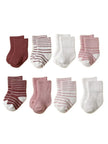 4 Pairs Baby Socks 0-12 Months, Non-Slip Infant Soft Socks for Boys and Girls, Newborn Baby Cute Ankle Socks Spring and Autumn