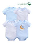 New Baby Boy Clothes Summer 100%Cotton Blue Grey Tie Print Three Piece Short Sleeve Bodysuit Pants vetements bebe For 0-12M