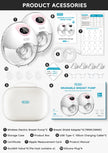 MAMIJOY 2PCS Wearable Electric Breast Pump 4 Modes＆36Suction Levels Silent Leak-Proof Hands Free Portable Breast Pumps EB50D
