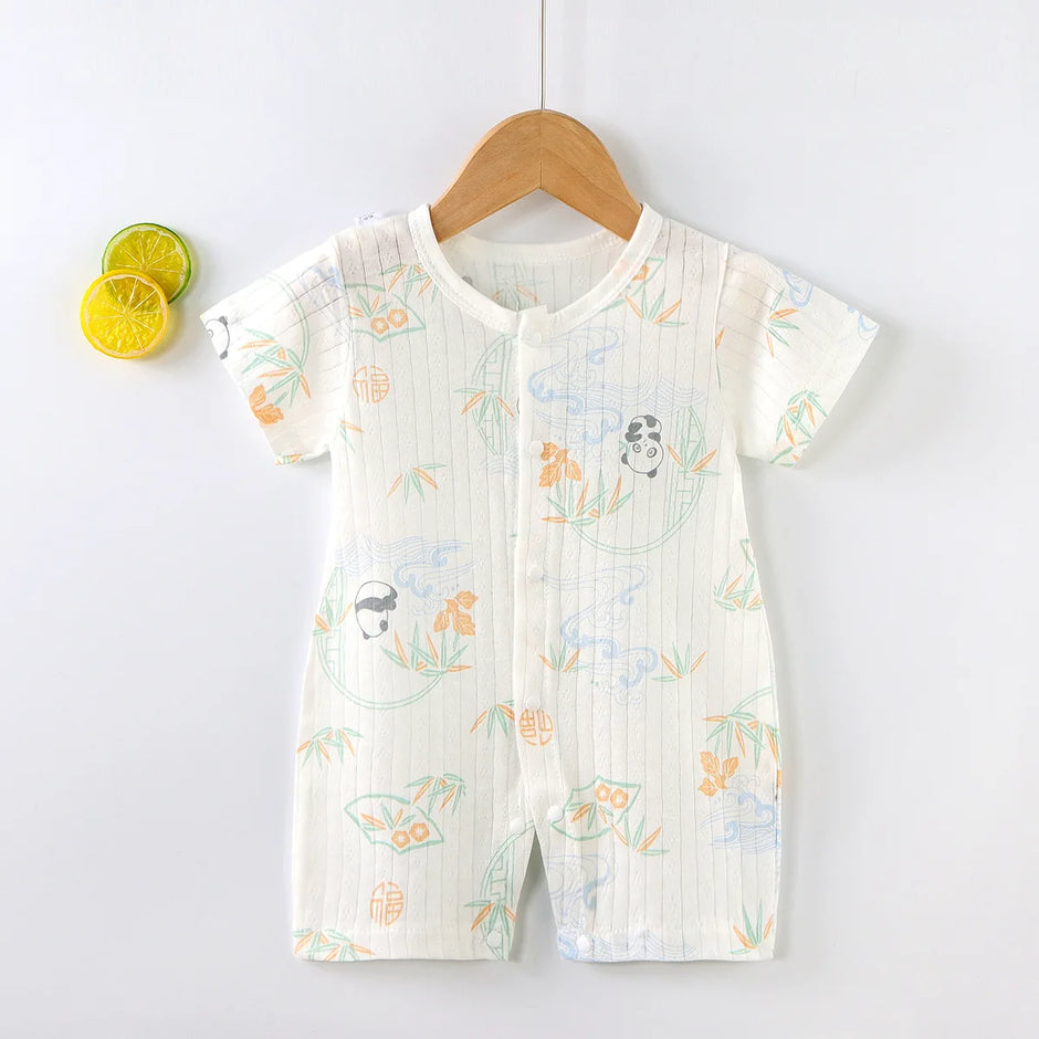 New Baby Onesies Climbing Clothes Pure Cotton Summer Newborn Boys Girls Rompers Short-Sleeved Thin Harness Infant Clothes