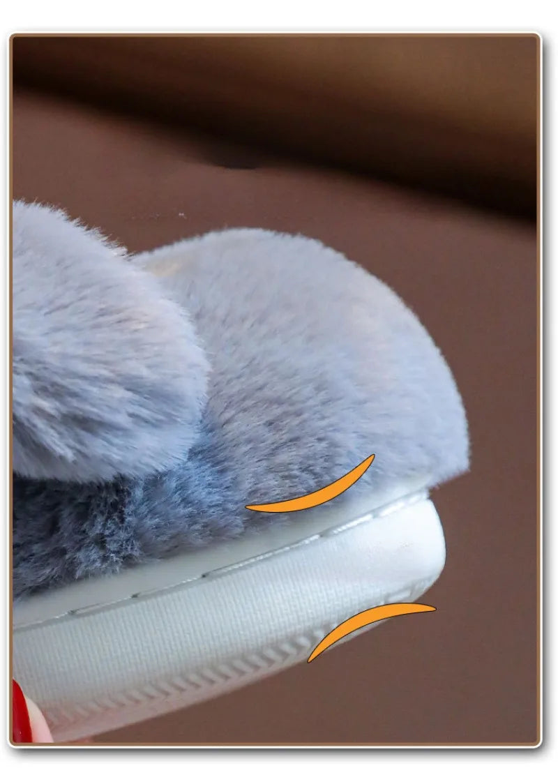 Children's Cotton Slippers for Boys Aged 1-5 Years Old Cute Cartoon Girls' Slippers Infants and Young Children Autumn and Winter