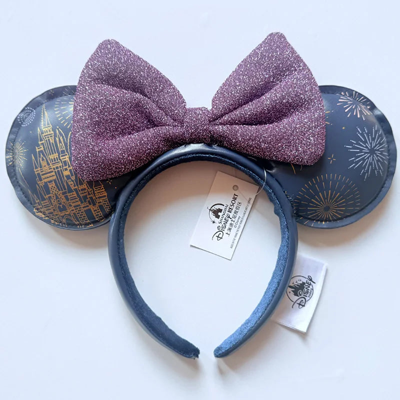 Disney Princess Headband Mickey Ear Rapunzel Snow White Sequin Bow Hair Hoop Gift Girl Accessories Halloween Gift Christmas Jack
