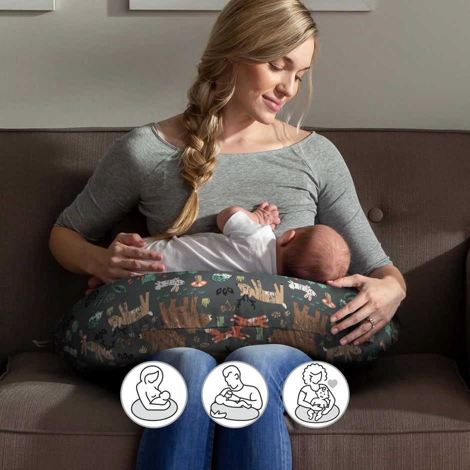 Breathable Stretch Nursing Pillow Cover Detachable Infant Support Cushion Versatile Baby Sitting Aid for Home/Travel 0-12 Months