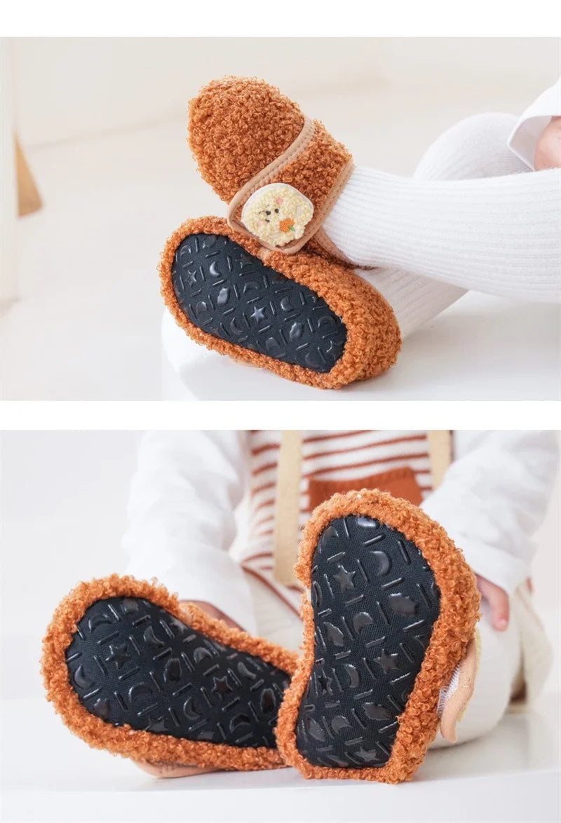 0-5Y Baby Non Slip Floor Socks Soft Sole Anti Skid Walking Socks Fleece Lined Toddler Socks Winter Indoor Shoes Infants Kids‌