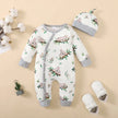 Winter Newborn Infant Baby Boys Romper Bear Print Long Sleeve Button Up Front Rompers Kids Onepiece Soft Fashion Baby  Clothing