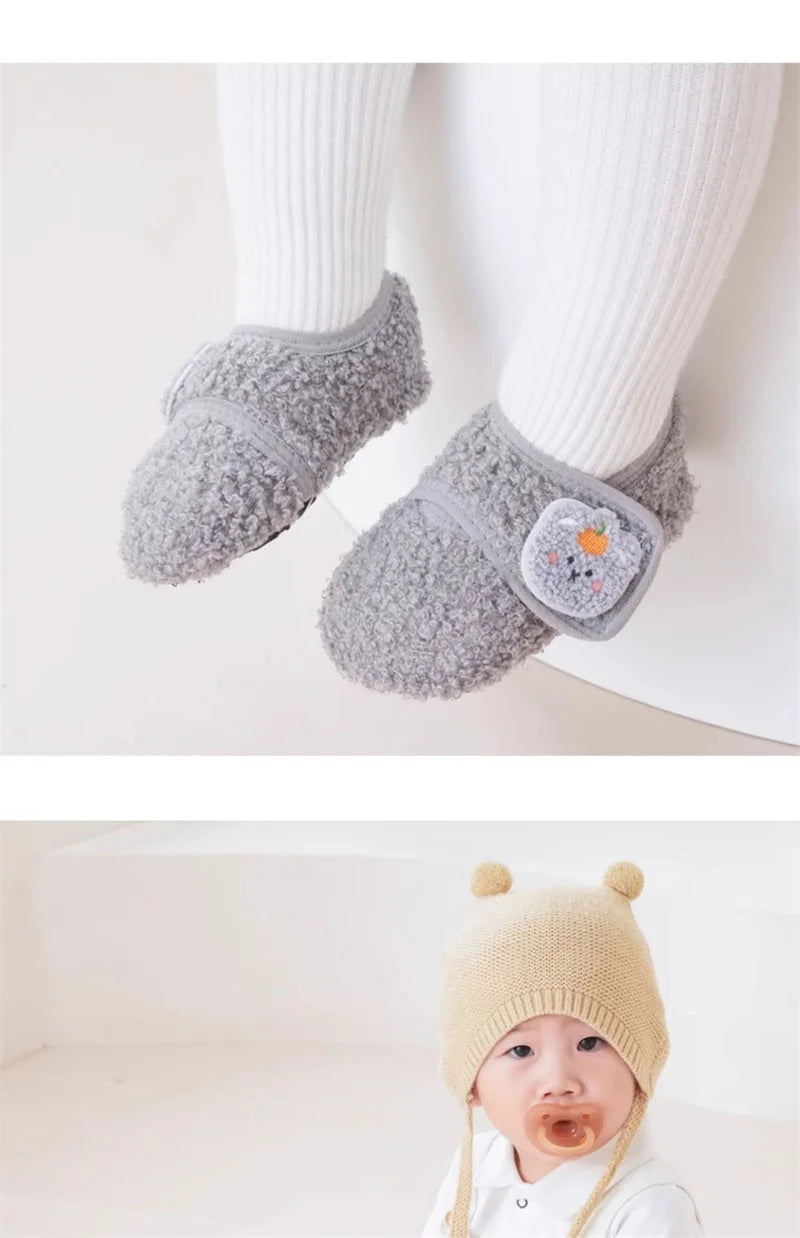 0-5Y Baby Non Slip Floor Socks Soft Sole Anti Skid Walking Socks Fleece Lined Toddler Socks Winter Indoor Shoes Infants Kids‌
