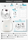 MAMIJOY Wearable Electric Breast Milk Extractor 4 Modes 36 Suction Levels Hands Free Breast Pumps Milk Collector with Travel bag