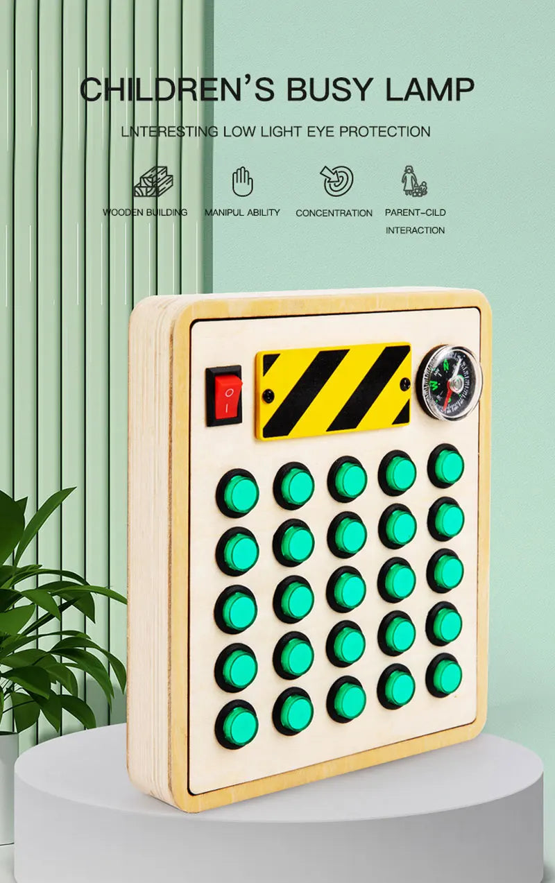 Montessori Busy Board Children Toys Led Light Switch Simulate Car Steering Wheel Travel Activities Sensory Game Educational Toys