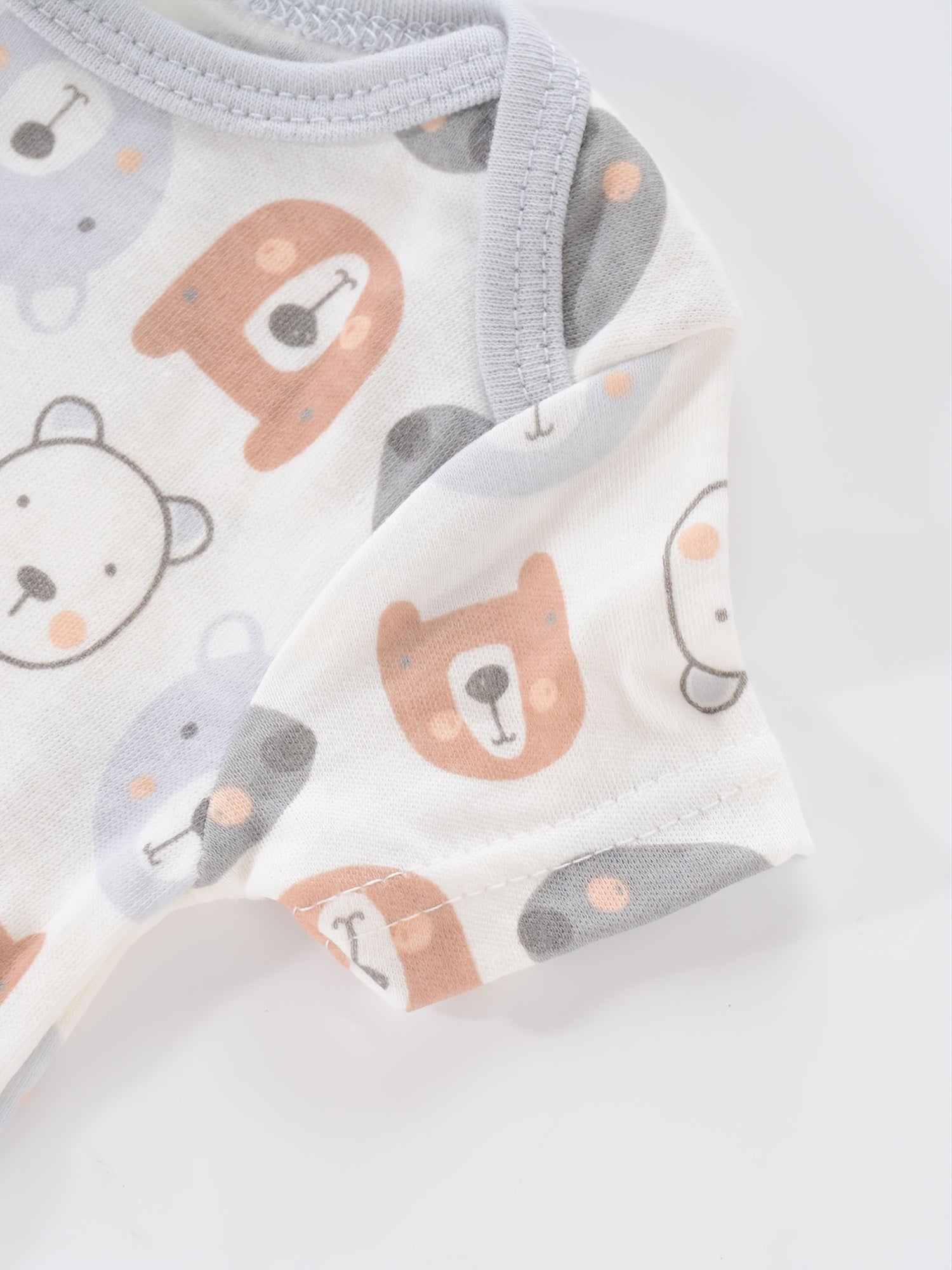 4PCS Newborn Infant Romper Short Sleeve Round Neck Cartoon Animal Flowers Print Bodysuit Onesies For Baby Boys And Girls Clothes