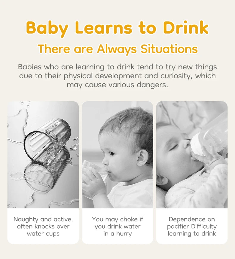 MAMIJOY 280ml Baby Learning Drinking Cup With Handle 360 Degrees Drinking Water Baby Sucking Cup Flip Lid Leakproof Infants WC32