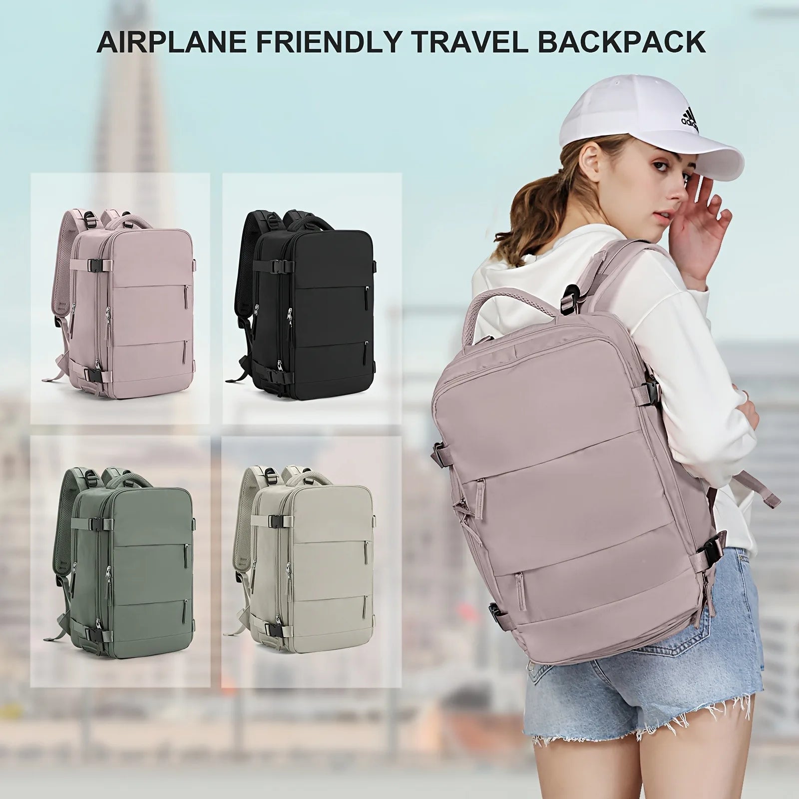 Large capacity women's dry wet separation backpack, commuting computer bag, multifunctional waterproof backpack