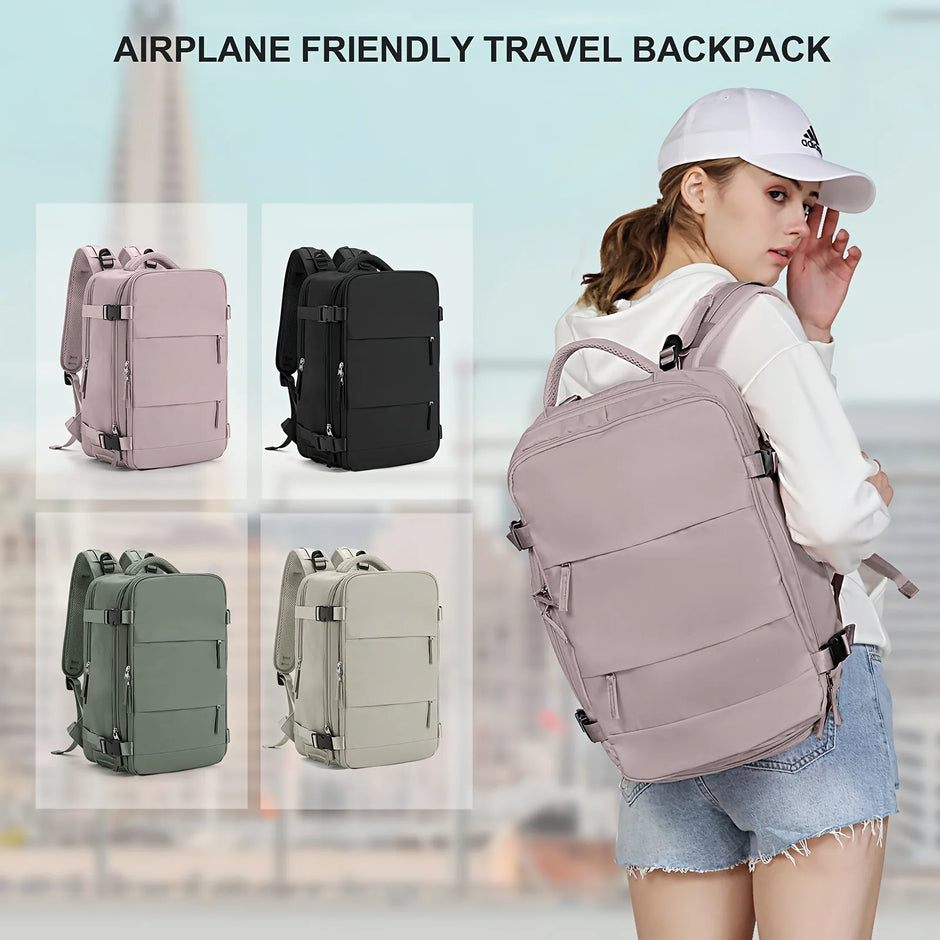 Large capacity women's dry wet separation backpack, commuting computer bag, multifunctional waterproof backpack
