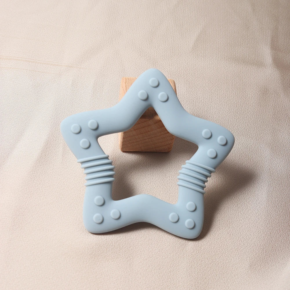New star silicone teether Food Grade heart baby Teething toy
