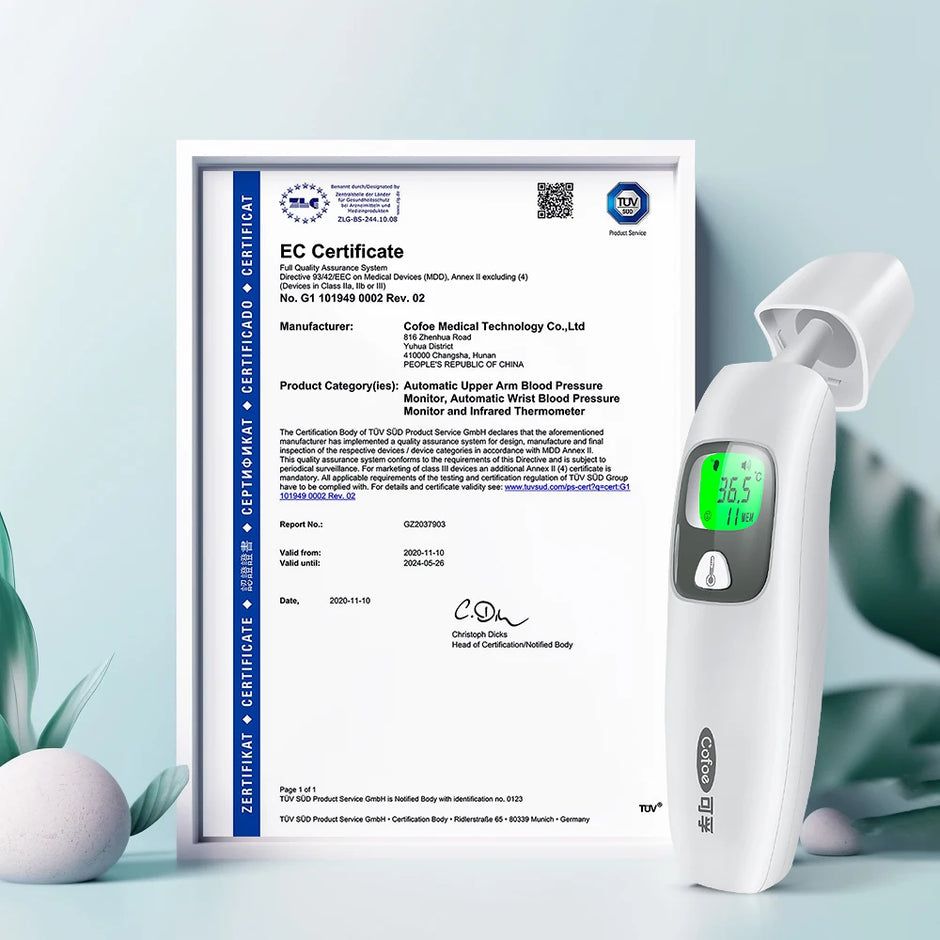 Cofoe 2 in 1 Digital Forehead & Ear Thermometer Non-Contact Medical Thermometer Baby/Adult  ±0.1℃ Temperature precise Measure