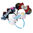 2025 New Style Mickey Minnie Ear Headband Sequin Bows Girl Adult Kids Halloween Party Cosplay Hair Accessories Princess Hairband
