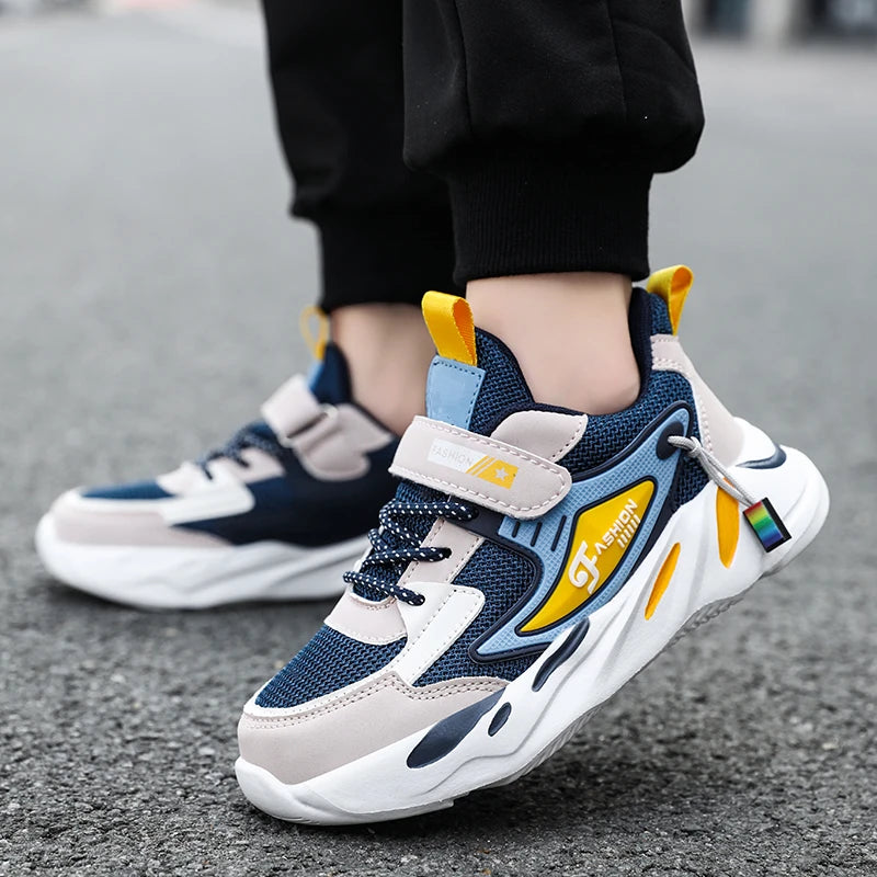 Children Sneakers for Boys Mesh Breathable Running Sports Shoes Kids Girls Flat Casual Shoes Big Size 40