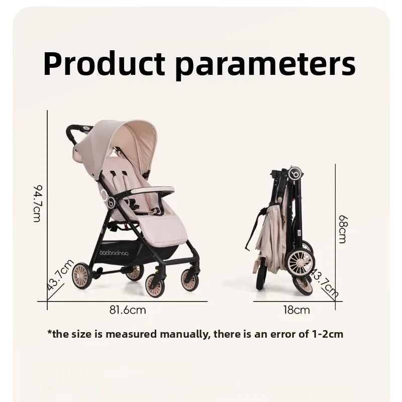 A5 High View Baby Stroller Lightweight Foldable Baby Stroller Can Sit or Lie Portable Pocket Baby Stroller
