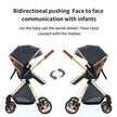 Baby Stroller 3‑in‑1 Travel System Pushchair Lightweight Pram from Birth All‑Terrain Baby Buggy Compact Fold Stroller Summer