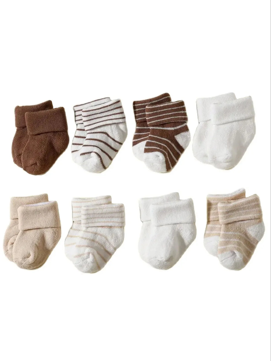 4 Pairs Baby Socks 0-12 Months, Non-Slip Infant Soft Socks for Boys and Girls, Newborn Baby Cute Ankle Socks Spring and Autumn