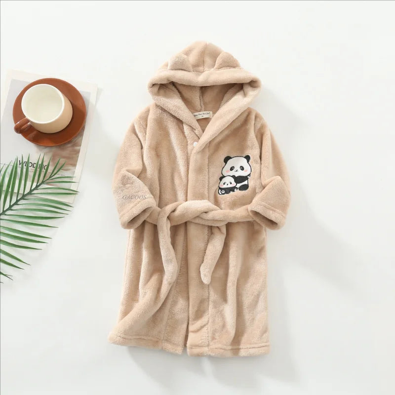 Warm Soft Children Flannel Pajamas Boy Astronaut Robe Winter Christmas Kids Bathrobe Baby Girl Homewear Child Sleepwear 2-12Year