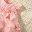 (0-3 Years Old) Summer Mesh All Over Flower Bow Baby Girl Dress Cute Sleeveless Girl Princess Dress