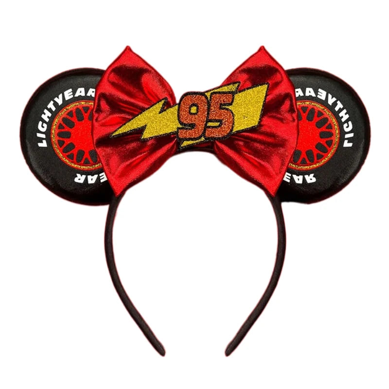 2025 New Style Mickey Minnie Ear Headband Sequin Bows Girl Adult Kids Halloween Party Cosplay Hair Accessories Princess Hairband