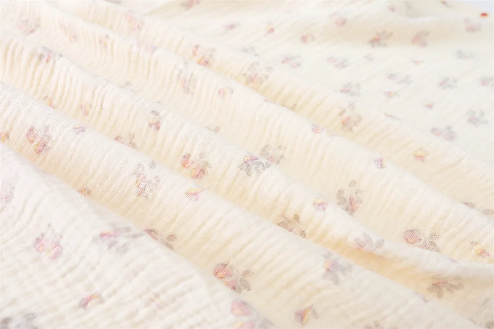 Cotton Swaddle Blanket Baby Blanket Floral Print Muslin Diaper Swaddle New Born Crinkle Fabric Baby Born Stroller Cover