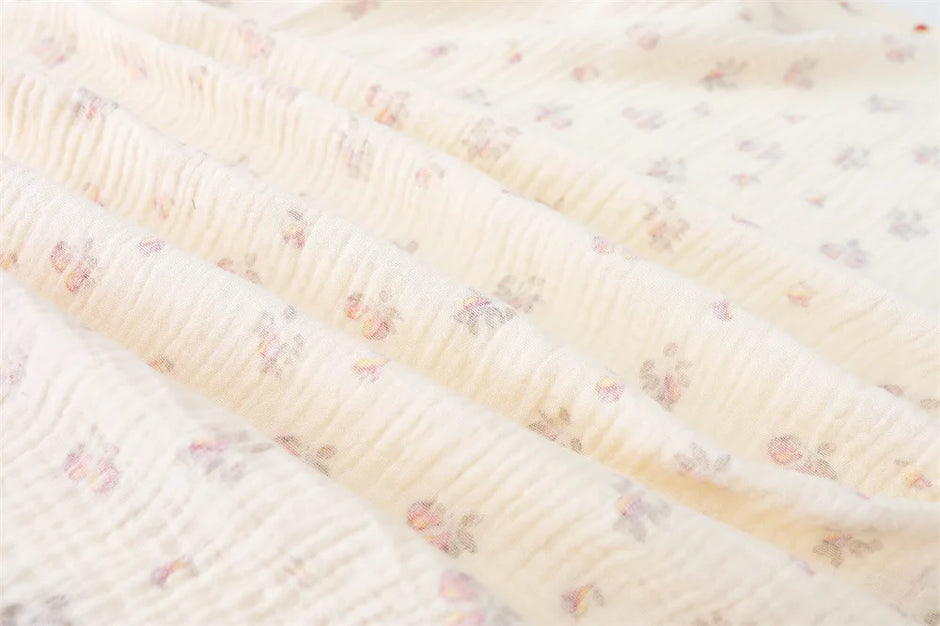 Cotton Swaddle Blanket Baby Blanket Floral Print Muslin Diaper Swaddle New Born Crinkle Fabric Baby Born Stroller Cover