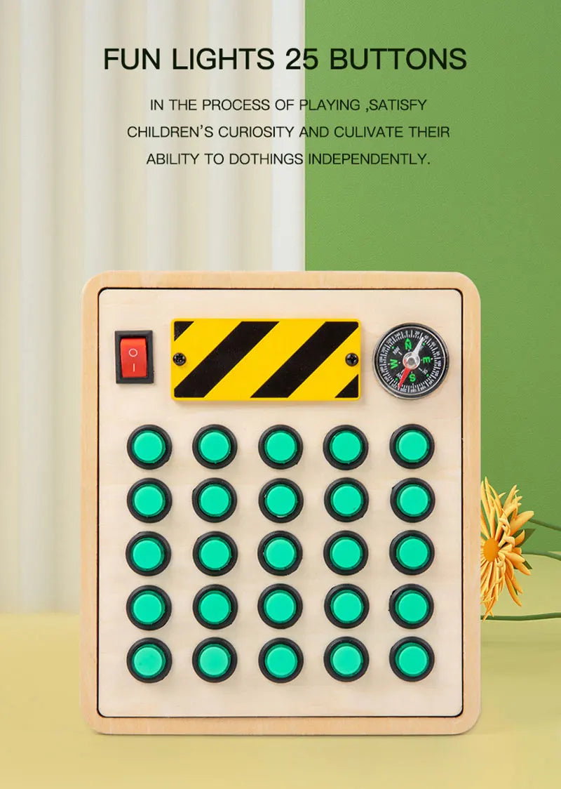 Montessori Busy Board Children Toys Led Light Switch Simulate Car Steering Wheel Travel Activities Sensory Game Educational Toys