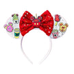 2025 New Style Mickey Minnie Ear Headband Sequin Bows Girl Adult Kids Halloween Party Cosplay Hair Accessories Princess Hairband