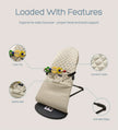 Baby Rocking Chair with Toys Foldable Swing Chair for Babies & Toddlers Three-speed Height Adjustment Baby Comfort Chair