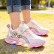 Disney Girls' Casual Shoes Led Lights Mesh Breathable Children's Sports  Princess Elsa Pink Purple Shoes Sneakers Size 22-35