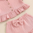 ma&baby 6M-4Y Toddler Infant Kid Baby Girl Clothes Sets Ruffle Button Tops Shorts Summer Casual Clothing Outfits