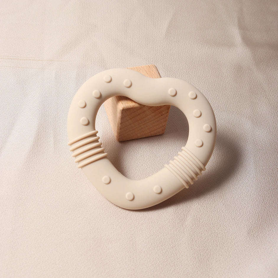 New star silicone teether Food Grade heart baby Teething toy