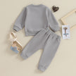 0-3Y Newborn Toddler Baby Boy Fall Winter Outfits Letter Crewneck Sweatshirt Casual Pants Set 2Pcs Clothes