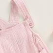 pudcoco Baby Summer Suspenders Jumpsuit Solid Color Sleeveless Romper with Pockets for Newborn Infant Boy Girls