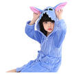 Disney Stitch Bathrobe Winter Plush Flannel Kids Sleepwear 1 2 3 4 5 6 Years Baby Girls Nightgown Children Robes Toddler Pajamas