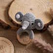 Let's Make Baby Bath Toy Set Double Sided Cotton Blankets Crochet Rattle Wooden Ring Infant Teether Bath Brush For Newborn Gift