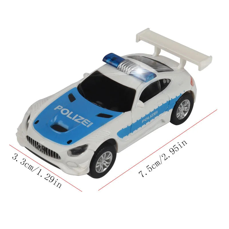 سيارة سباق تناظرية من طراز Carrera Go Scalextric بمقياس 1/64 (1:64) - سيارة سباق كهربائية عالية السرعة - لعبة سيارات سباق الشرطة