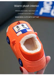 Cartoon Car Slippers Children Winter Warmer Plush Slides Babi Lovely Indoor Slippers Shoes Kids