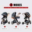 Baby Stroller 3‑in‑1 Travel System Pushchair Lightweight Pram from Birth All‑Terrain Baby Buggy Compact Fold Stroller Summer