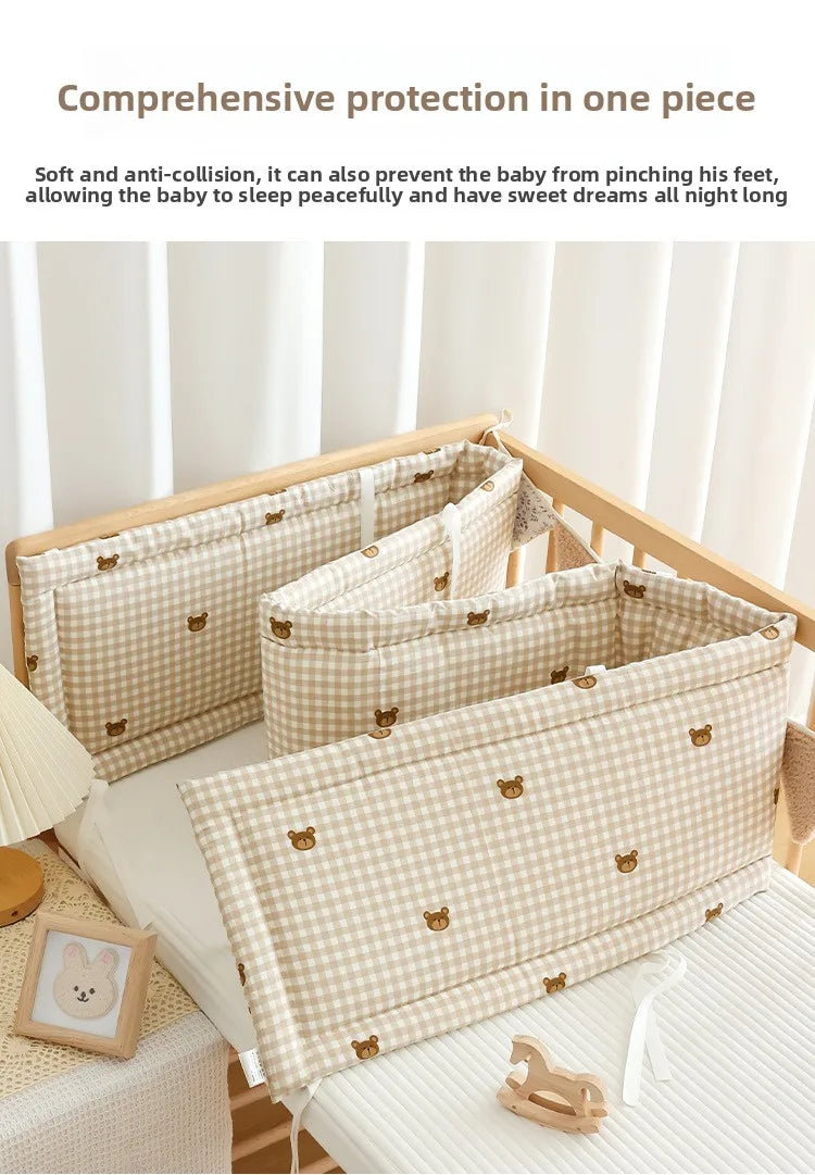 2026 Baby Crib Fence Soft Cotton Bag Anti-collision Strip Children's One-piece Bed Fence Spliced Bed Protection Cloth Baby Fence