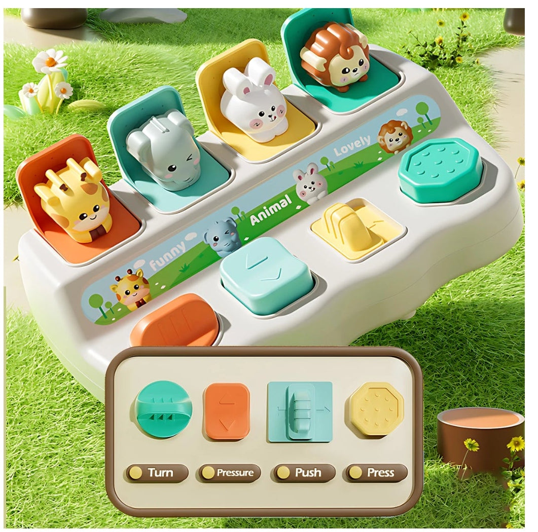 Montessori Pop up Animal Toys and Learning Boxes - Enhance Logic and Motor Skills, Suitable for Children's Birthday Gifts