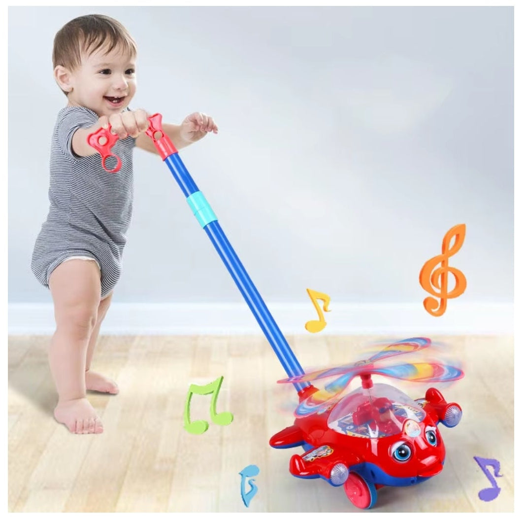 Baby Walker Toy Hand Push Toddler Toy Plane Car Toy Push Along Walking Toy for Kids Children Boys Girls Outdoor