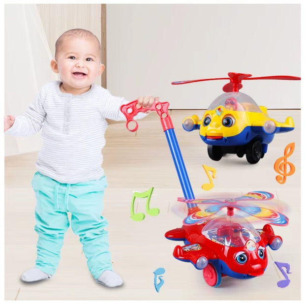 Baby Walker Toy Hand Push Toddler Toy Plane Car Toy Push Along Walking Toy for Kids Children Boys Girls Outdoor