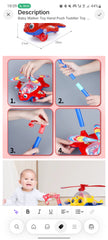 Baby Walker Toy Hand Push Toddler Toy Plane Car Toy Push Along Walking Toy for Kids Children Boys Girls Outdoor